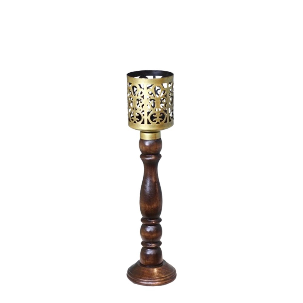 Wooden Cup Candle Holder – 18 Inches Decorative Candle Stand